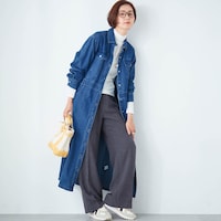 モデル身長168cm／M ※写真は撮影用のため着丈+4cmになります。