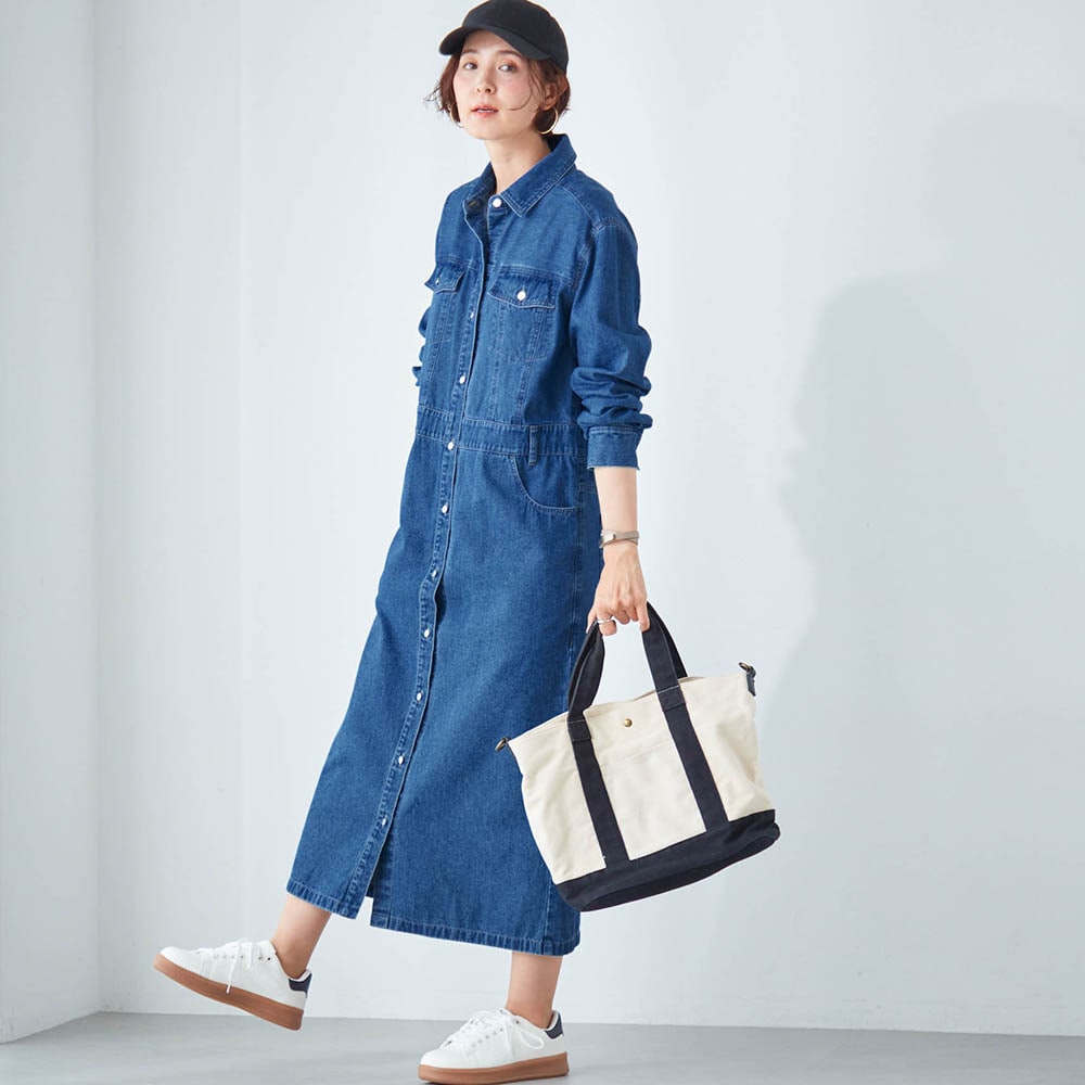 モデル身長168cm／M ※写真は撮影用のため着丈+4cmになります。