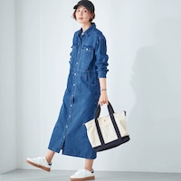 モデル身長168cm／M ※写真は撮影用のため着丈+4cmになります。