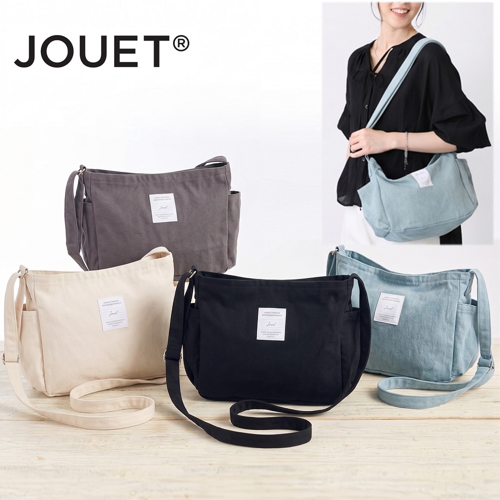 【ジョエット/JOUET】サイドポケット付きキャンバスショルダーバッグ