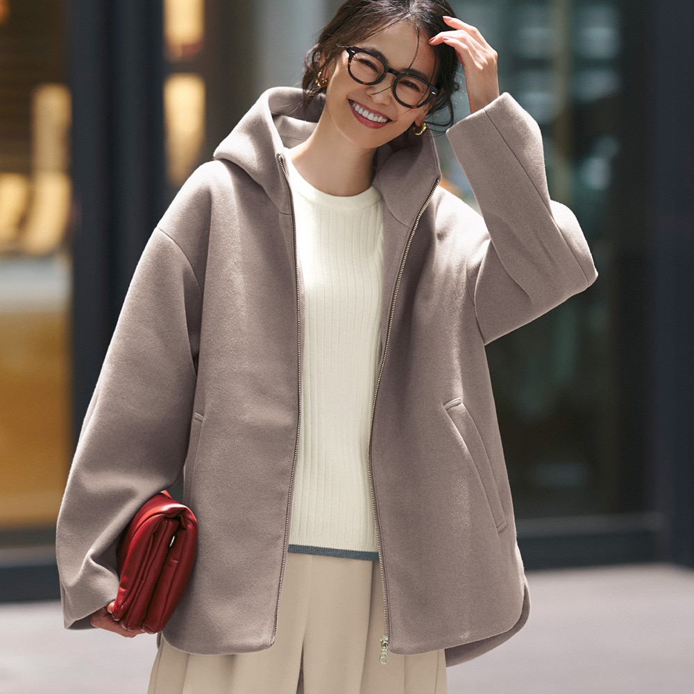 【スタイルノート/StyleNote】軽い着心地のウールライクミドル丈コート