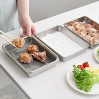 3つのバットセットで揚げ物料理がはかどる！
