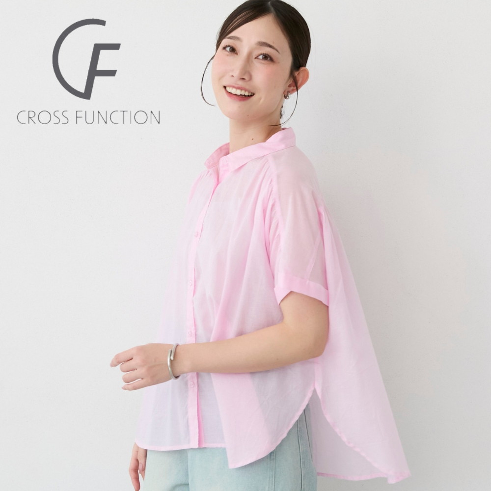 【クロスファンクション/CF】【8月21日再値下げ】 ネックギャザーシャツ