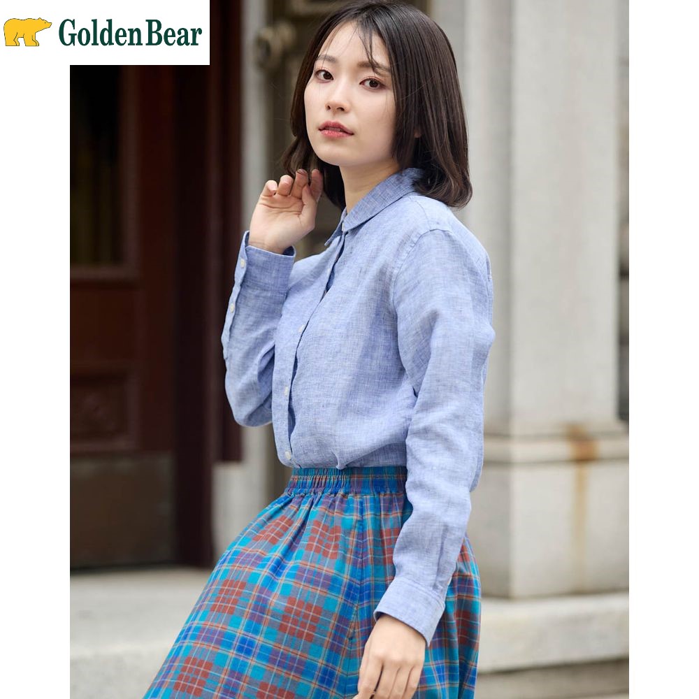 【ゴールデンベアー/GOLDEN BEAR】フレンチリネン長袖シャツ