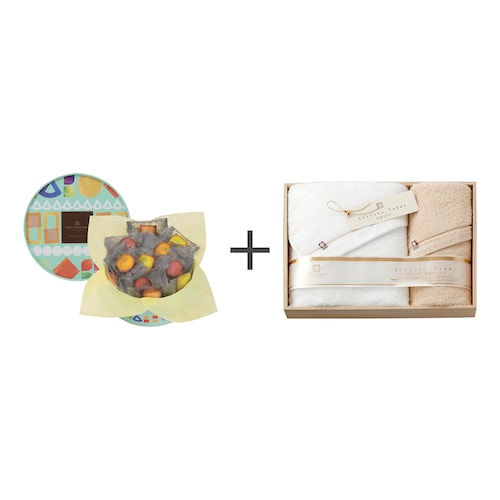 【送料無料】 【お取り寄せギフト】セット品 プティ・フィナンシェ20個入＋至福タオル2枚セット