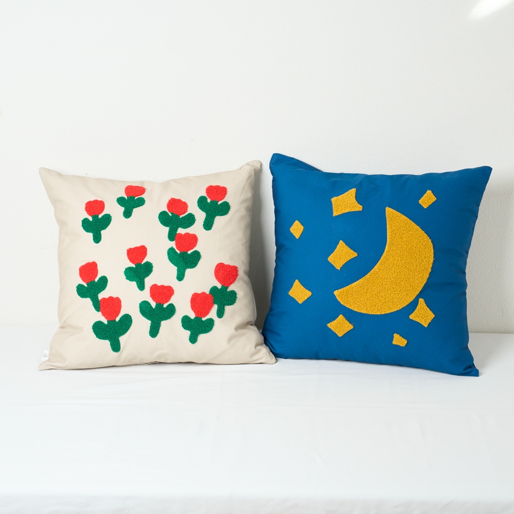 Donchiコラボ】ブークレー刺繍のクッションカバー(BELLE MAISON DAYS