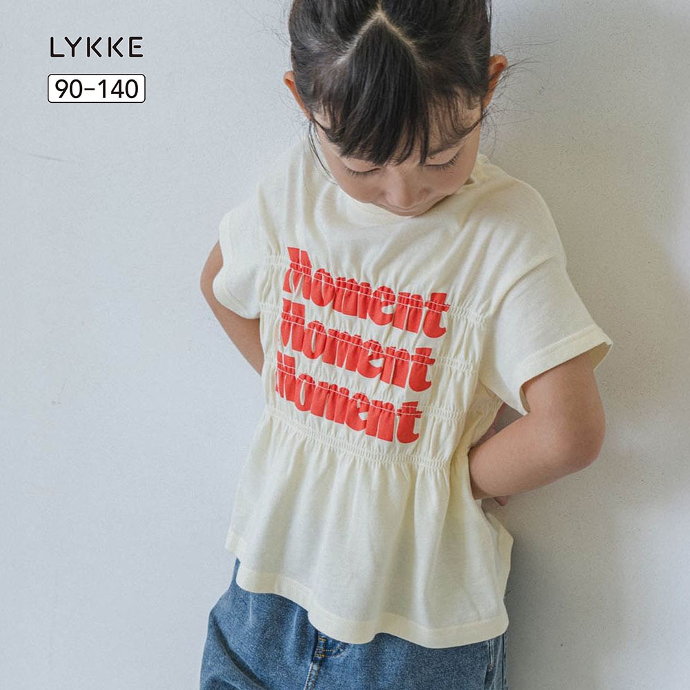 【リッケ/LYKKE】【LYKKE PARTY】シャーリング半袖Tシャツ