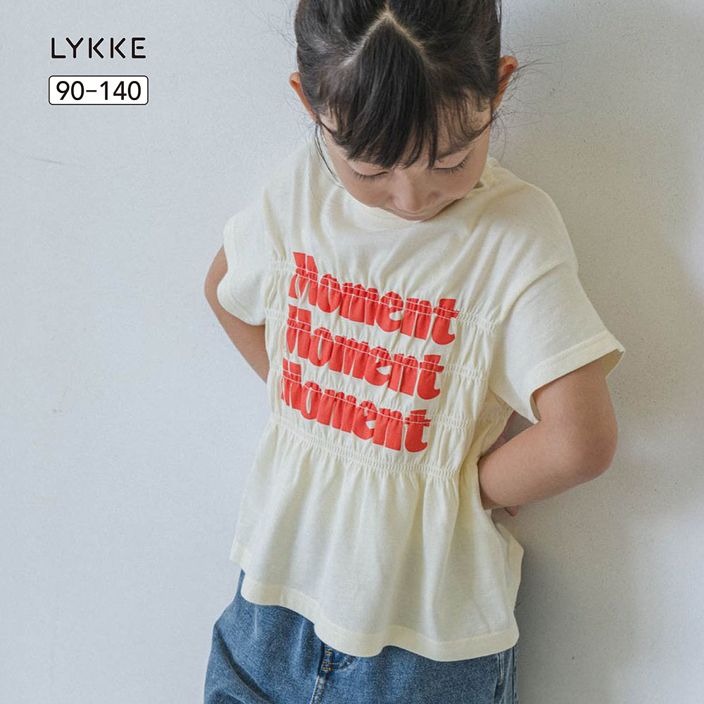 【リッケ/LYKKE】【LYKKE PARTY】シャーリング半袖Tシャツ