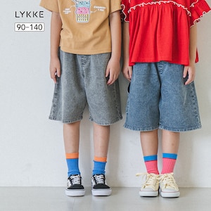 【リッケ/LYKKE】【LYKKE PARTY】ケミカルウォッシュデニムハーフパンツ