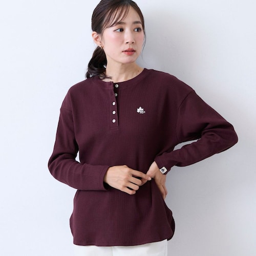 ワッフルヘンリーネックTシャツ
